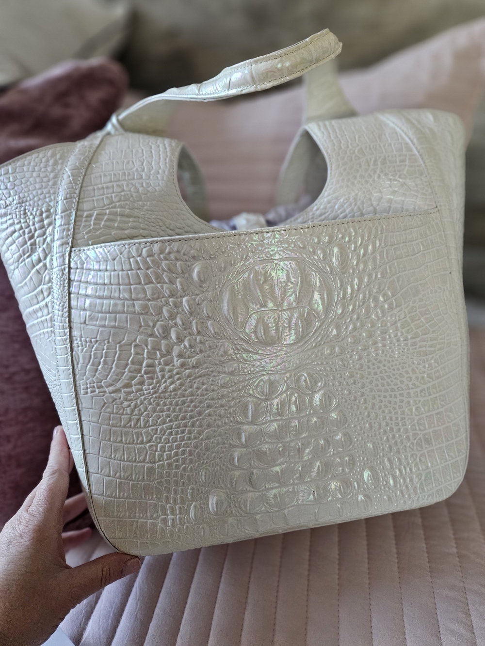 Brahmin Milk Melbourne Large Carla Tote New - Picture 9 of 10